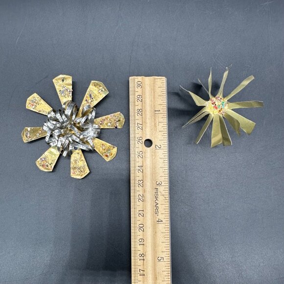 Vintage Atomic Flowers Christmas Ornaments Aluminum Handmade Mid Century Modern - Picture 7 of 7